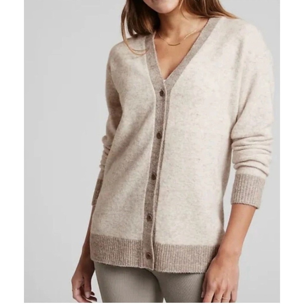 Athleta Women's Grey Westlake Merino Wool Blend Cardigan‎ Sweater Size Small